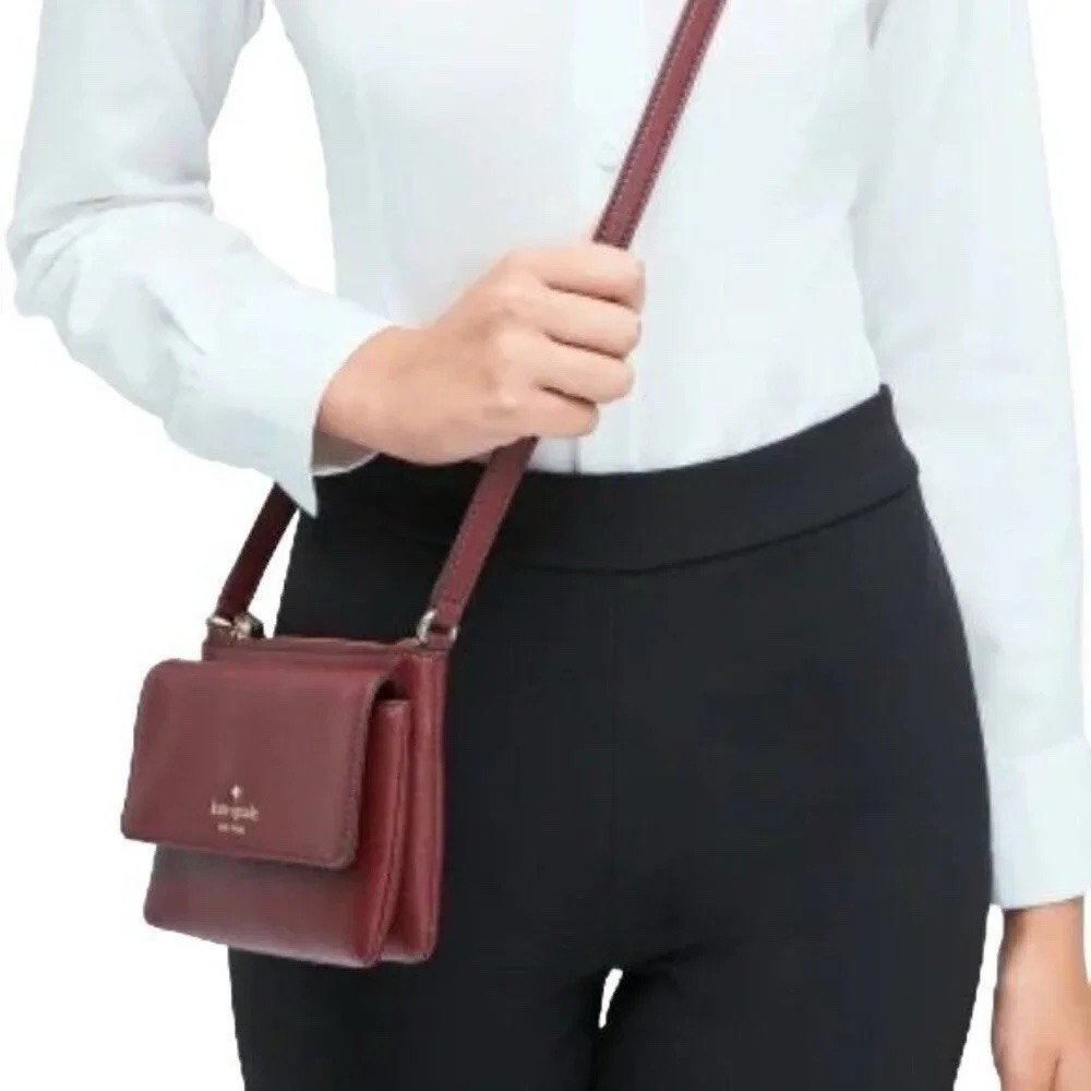 Kate Spade Cherry Wood Maroon Greene Street Karlee Crossbody Small Bag Purse